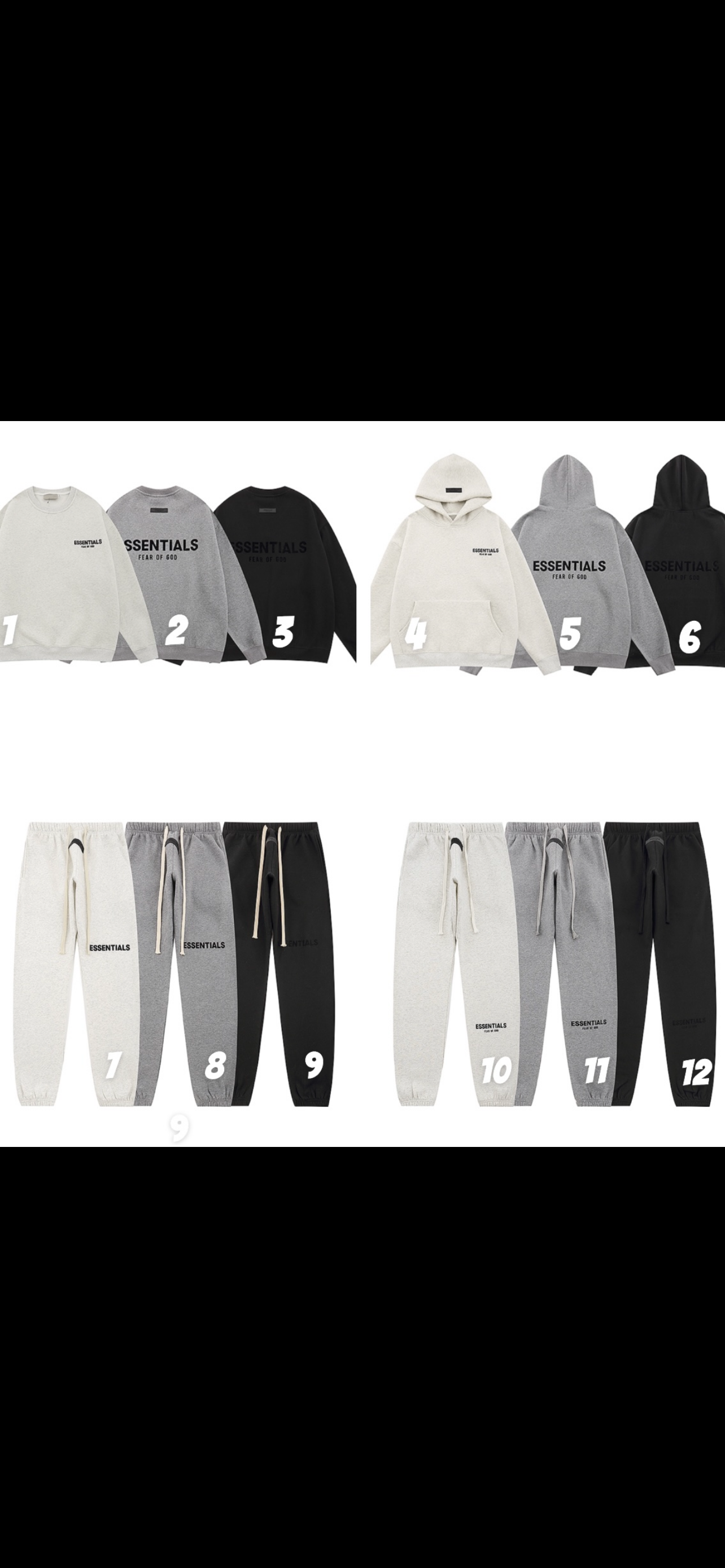 Essentials tops & pants 3