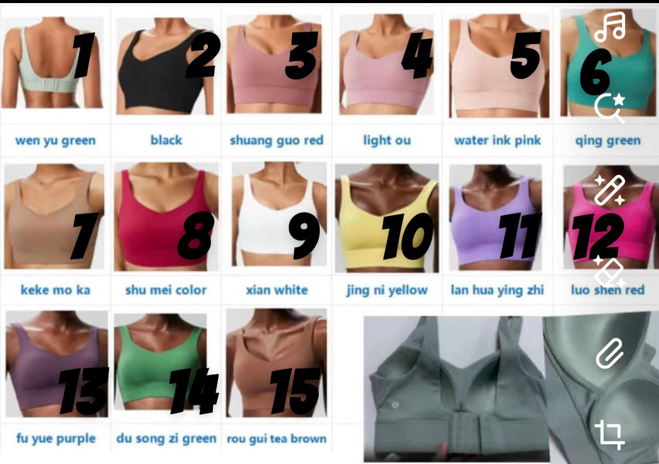 Lulu sports bras with sewn in pads