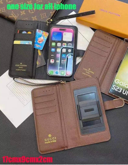 L phone case wallet style w wristlet strap