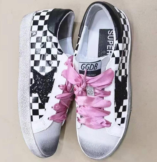 Golden G sneakers checkered