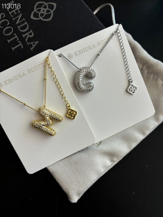 Kendra bubble letter necklace