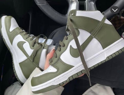 Olive/white nk J shoes