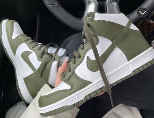 Olive/white nk J shoes