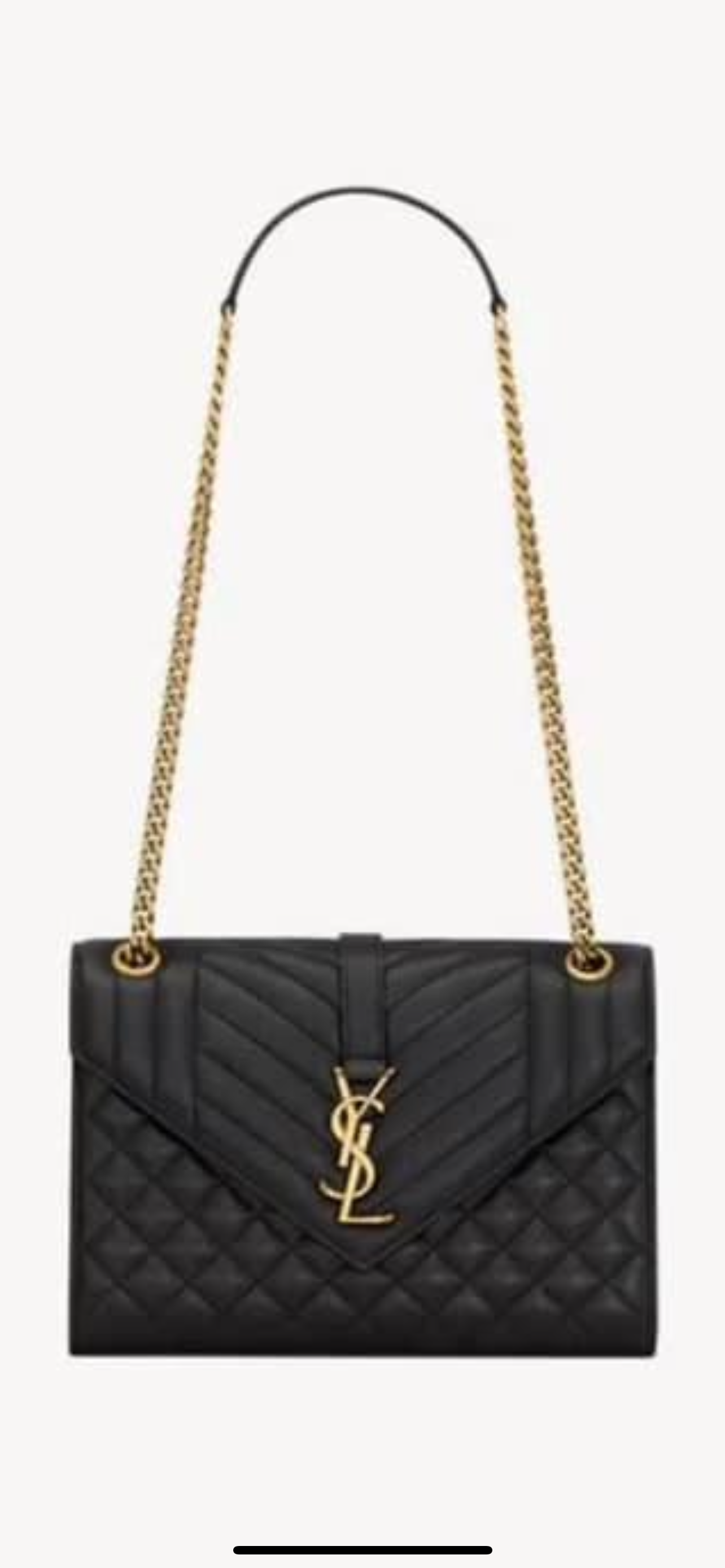 Black Y bag gold chain