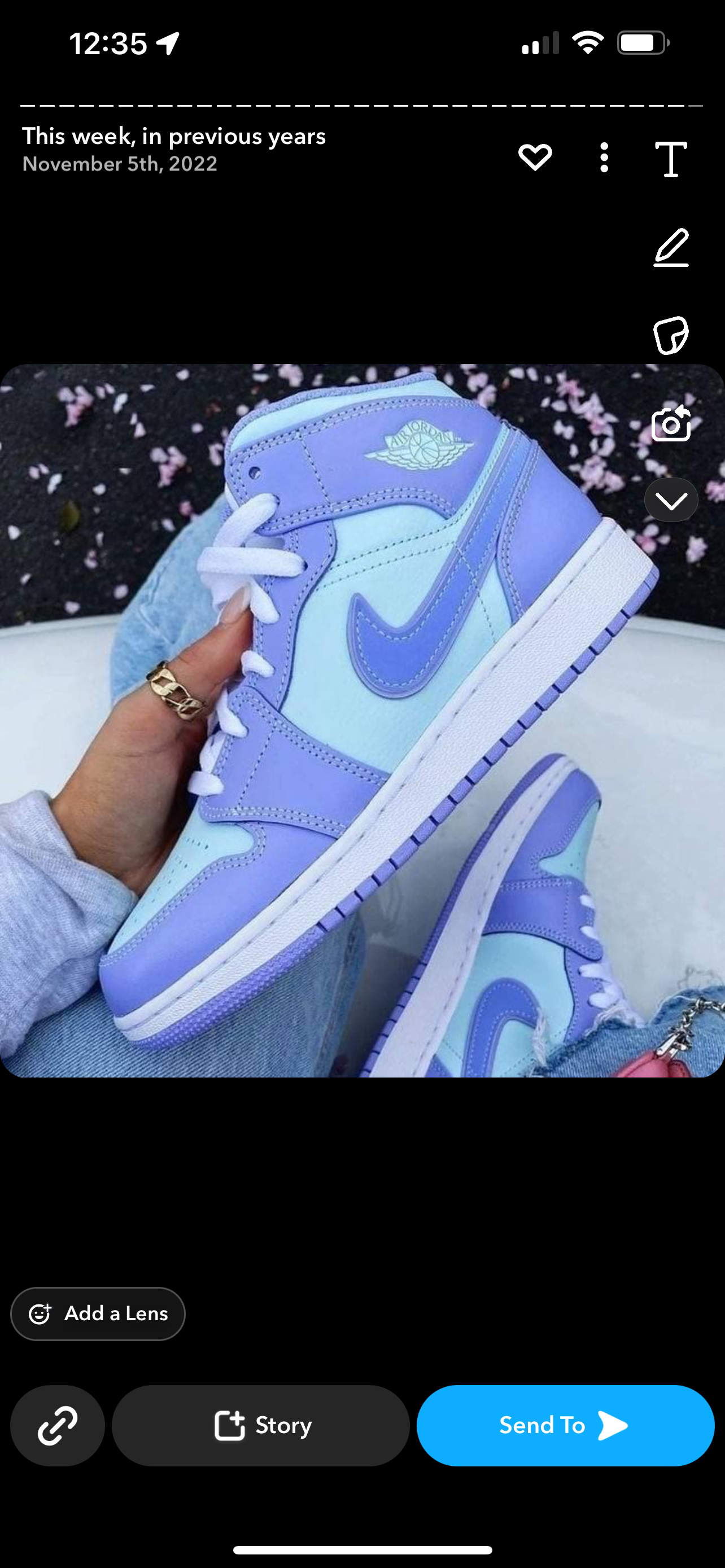Blue/purplish j High shoes