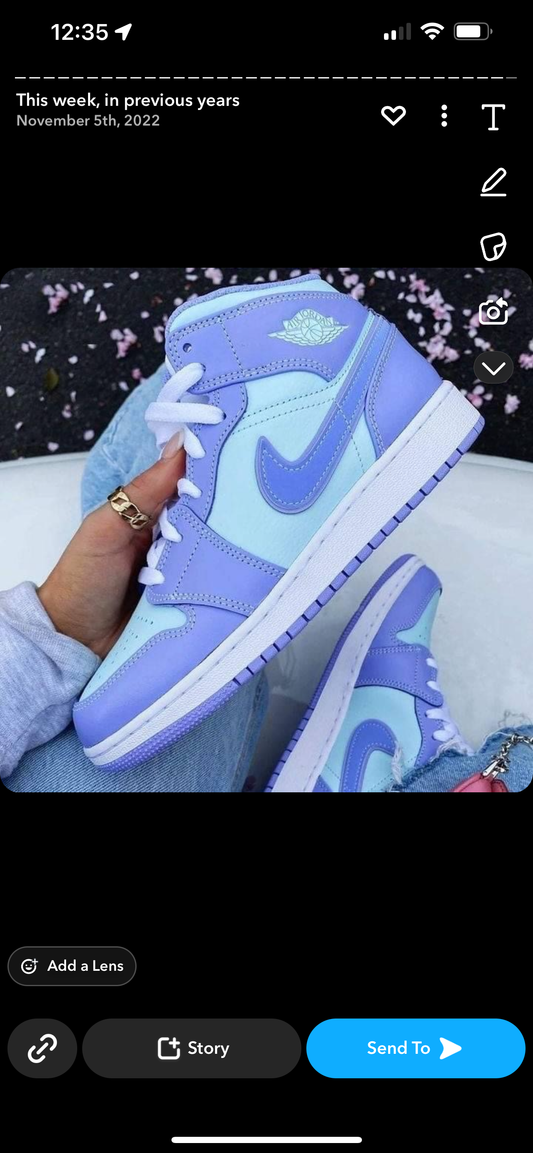 Blue/purplish j High shoes