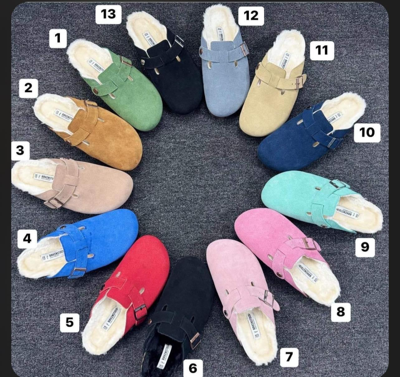 Fur birks clogs 8-14
