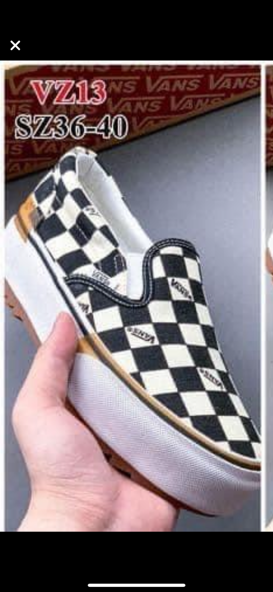 Van checkered slip on