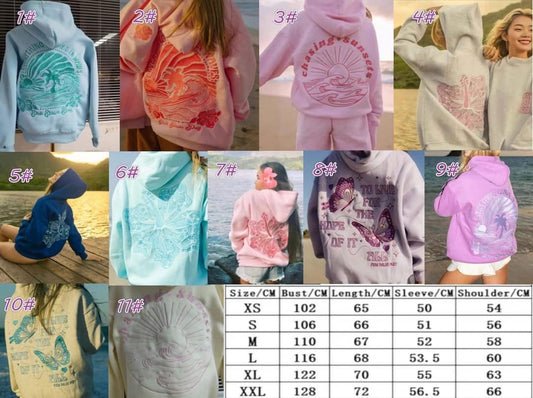 Pink Palm Puff hoodies 2