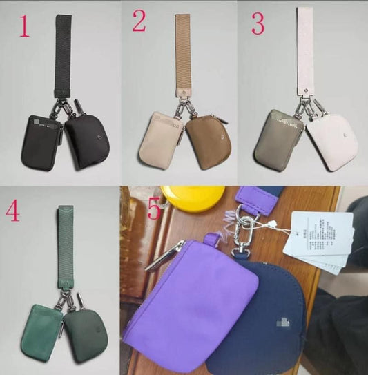 Lulu dual pouch wristlet keychain