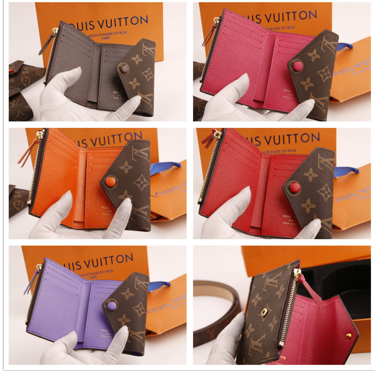 Small wallet colored inside pu